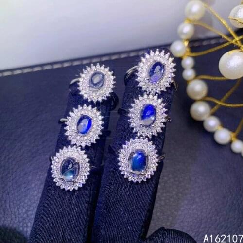 Exquisite Jewelry 925 Sterling Silver Inset With Natural Transparent Gemstone Feminine Luxury Fashion Moonstone Adjustable Ring