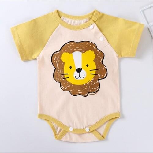 New Arrival Summer Newborns Clothes One Piece Short Sleeve Cotton Rompers Infant Boys Girls Triangle Playsuits Outfits