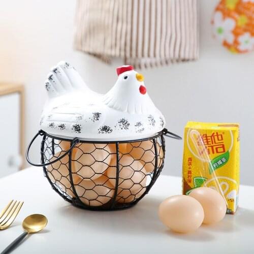American Style Egg Storage Containers Basket Home Organizer Rack Eggs Holder Kitchen Decor Accessories