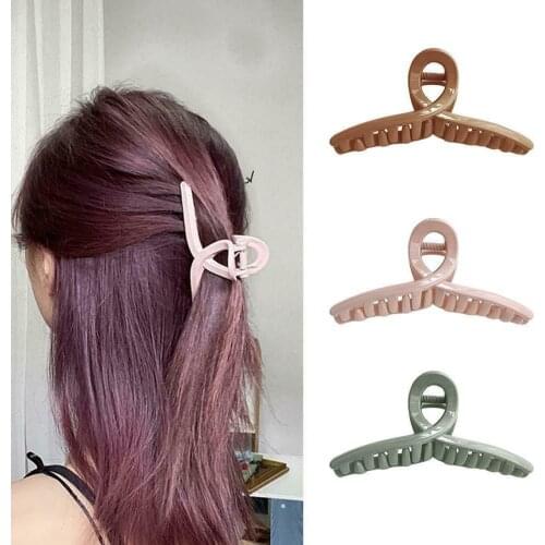 Korean style Plastic Multi-colors Hair Claw for Women Simple and fashionable Hairpin Hair Accessories