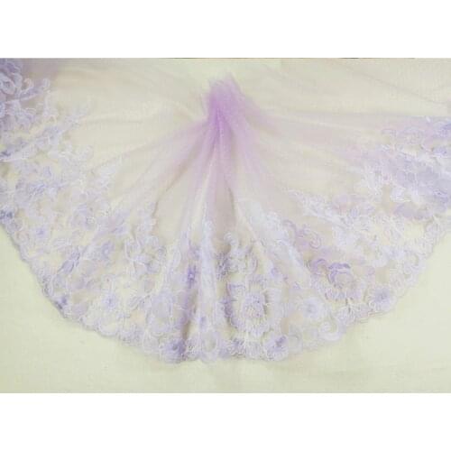 1 Meter Width 21cm 2 Colors Embroidery Lace Ribbon Trim Wedding Decoration DIY Dolls Colthes Cheongsam Dress Sewing Accessories