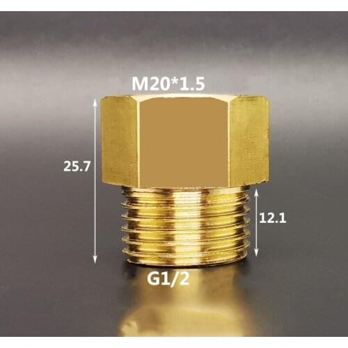 M20x1.5 Metric Female To 1/8'' 1/4'' 3/8'' 1/2'' BSP Male Thread Brass Reducer Bushing Pipe Fitting Coupler Connector Adapter