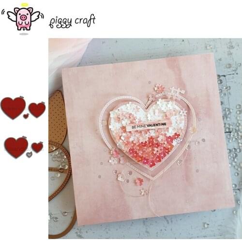 Piggy Craft metal cutting dies cut die mold Love hanging heart tag Scrapbook paper craft knife mould blade punch stencils dies