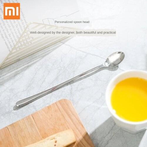 Xiaomi 304 Stainless Steel Long Handle Mixing Spoon Small Tablespoon Seasoning Coffee Spoon Dessert Honey Spoon