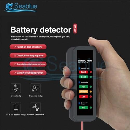 Mini 12V Car Battery Tester 6 LED Lights Display Auto Car Diagnostic Tool Car Battery Alternator for Cars Vehicle Motorcycle