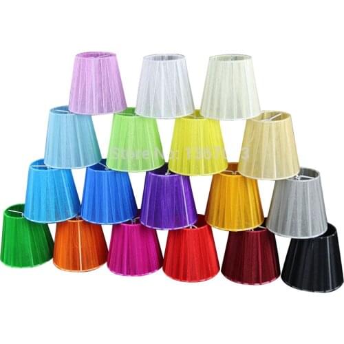 Mini Modern Lace Lamp shade For Chandelier, DIY Fabric Lampshades For Wall Lamp, Clip On