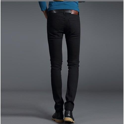 Male Trousers Cowboys Jeans Men Stretch Solid Black Blue Skinny Slim Fit 2021 Spring and Summer Casual Pants Denim Jeans