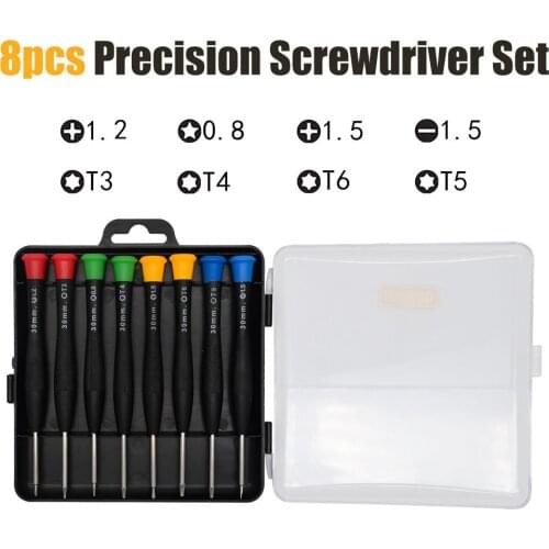 8pcs Precision Screwdriver Set DIY Dismountable Screw Driver Set Mini Tool Case