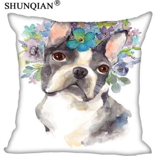 Custom Bulldog Pillowcase Square Zippered Home Decorative Pillow Cover Wedding Custom Gift For Two Sides Printed #QAZ98K