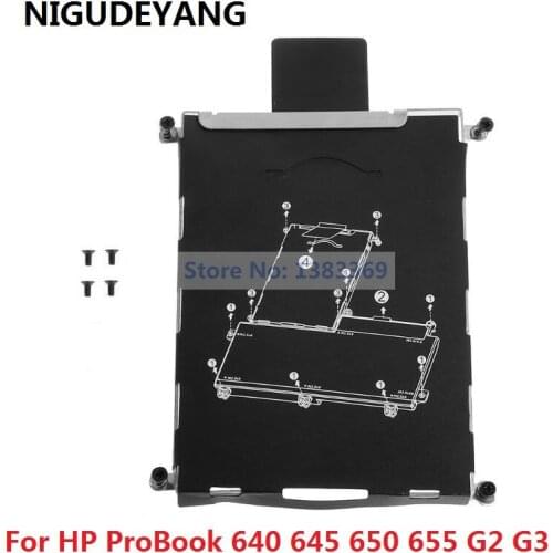 NIGUDEYANG New for HP ProBook 640 645 650 655 G2 G3 SATA HDD SSD 2.5 Hard Drive Bracket Caddy Frame