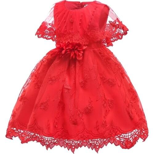 2020 new fashion childrens clothing Red princess childrens dress