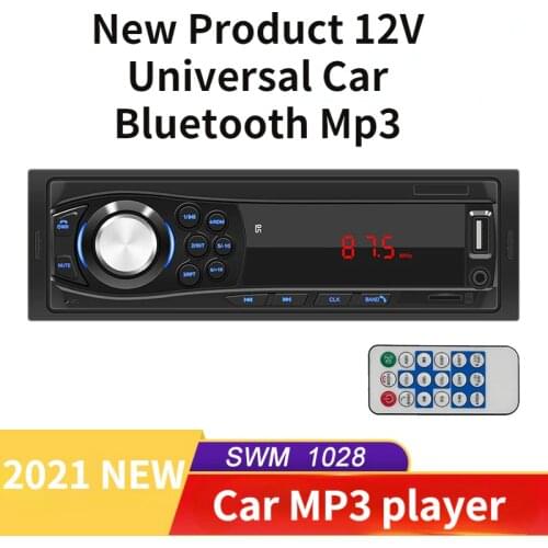 2021 New Product SWM-1028 12V Universal Car Bluetooth Mp3 Player Supports TF Card U Disk FM Car Radio Bluetooth Mp3 Player