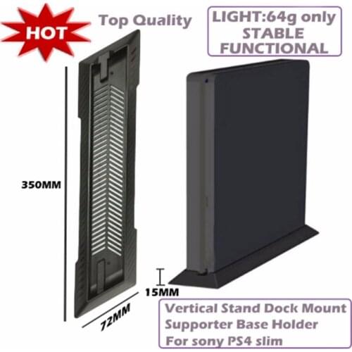 Vertical Stand Dock Mount Game Console Cooling Support Base Holder Cooler Stand Black ABS for Sony PS4 Slim Black