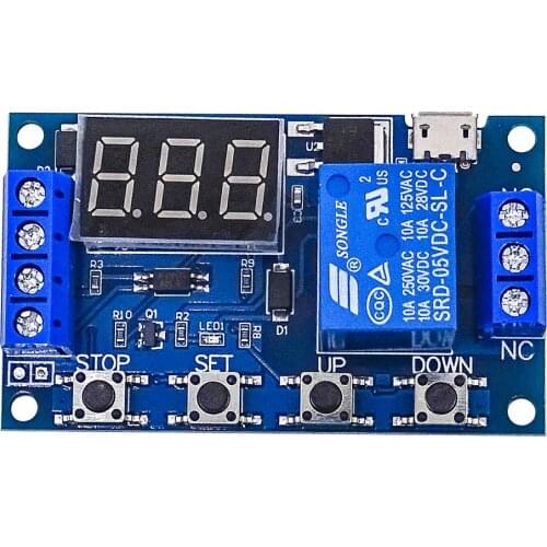 DC 6-30V Support Micro USB 5V LED Display Automation Cycle Delay Timer Control Off Switch Delay Time Relay 6V 9V 12V 24V