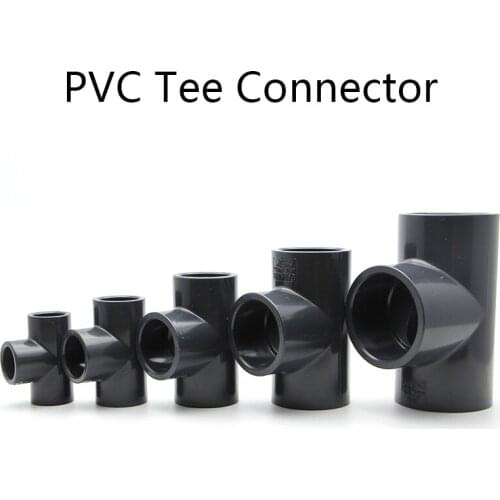PVC Tee Connector Home Garden Irrigation System Fittings Aquarium Tank Adapter Tube Joints Water Pipe Connectors 1 Pcs