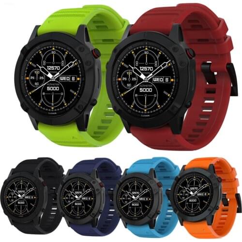 Watch Band Silicone Strap For Garmin Fenix 6X 6 6S 5S 5 5X 3 3HR 26mm 22mm 20mm WristStrap Sports Bracelet Wristband Accessories