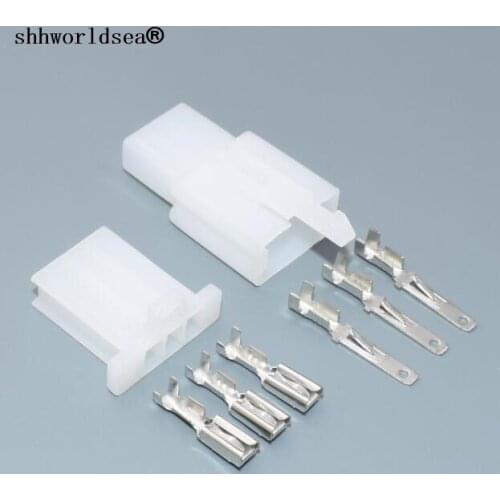 Shhworldsea 50set Connector 2.8 3 line car connector plug 2.8mm 3p 3 pin Auto electrical wire molded connector free shipping