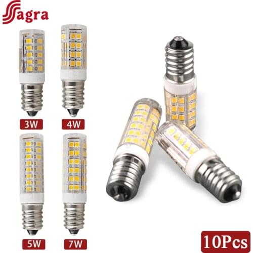 10pcs/lot LED E14 Lamp Bulb 3W 4W 5W 7W AC 220V 230V 240V LED SMD2835 360 Beam Angle Lamp replace Halogen Spotlight Chandelier