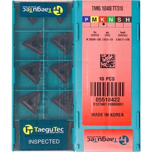 TNMG160408 TT7310 Original Taegutac Carbide Inserts Turning Inserts Lathe Tools 10Pcs/Lot
