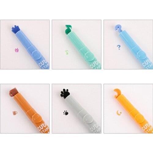 Adeeing Unique Cartoon Pattern Seal Highlighter Fluorescent Marker Colored Marker Pen Random Color r20