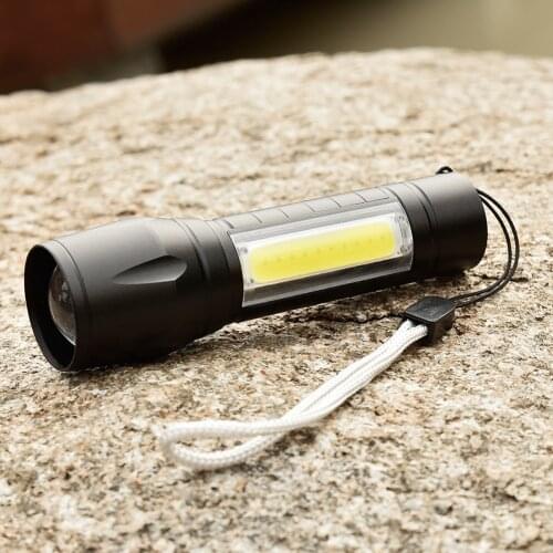 XPE+COB LED Portable Mini Flashlight Rechargeable IPX4 Waterproof Adjustable Lamp for Camping Outdoor Emergency Electric Torch