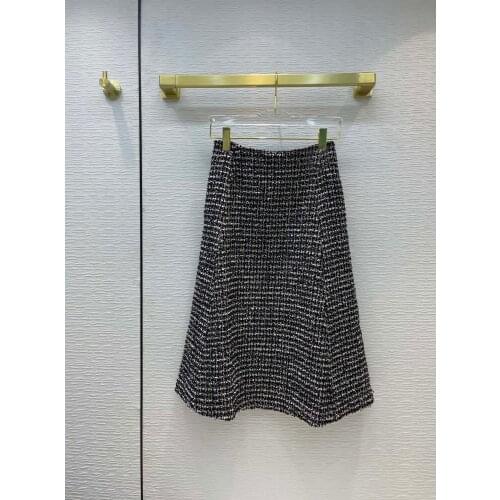 Autumn New 2021FW Women High Quality Luxury Tweed Midi Casual Skirt For Female Gdnz 7.10