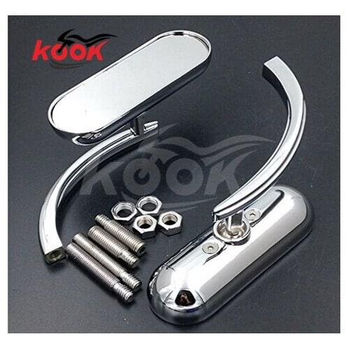 Chrome motorcycle backup mirror motorbike rearview mirro for Harley Davidson Yamaha kawasaki free shipping Universal 8mm 10mm