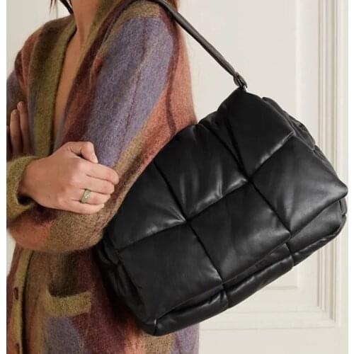 Brands Cotton Padded Women Shoulder Bag Fashion Designer Quilting Handbag Winter Space Down Crossbody Bags for Women Big Tote