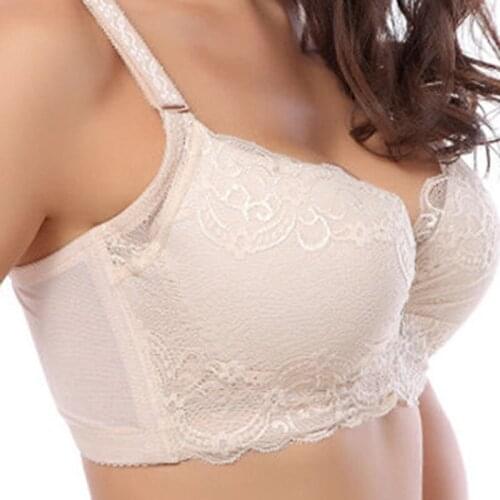 Mozhini big Size 36-42D Lace Push Up Bra top breast Deep V Bra Women Lingerie Large Cup CD lady bra Sexy Underwire Lingerie Bra