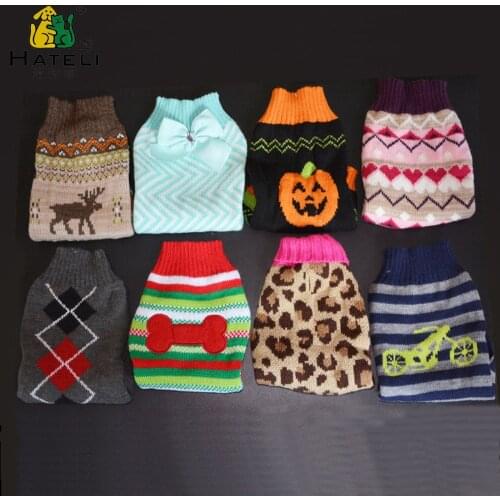 Small Medium Large Pet Winter Sweater Warm Dog Pullover Cat Knitwear Clothes Big Dogs Sweaters Puppy Kitty Knit Costume fo Cats