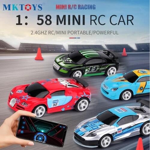 1:58 MINI RC Car Remote Control Racing Car PVC Cans Pack Machine Drift-Buggy with Bluetooth Radio Controlled Toy for Kids