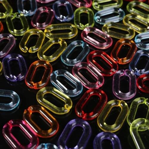 100Pcs/Pack Plastic Bird Stand Chain Open Link Parrot Clips Hooks Rat Bird DIY Toys HX6D