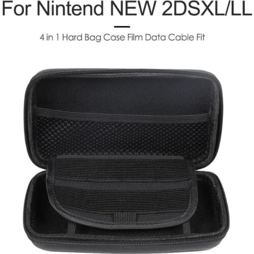 2DSXLPU Pack + Crystal Shell + Coating + Data Line) Four-in-one NEW 2DSXL/LL Pack Host Protection Pack Portable Hard Pack