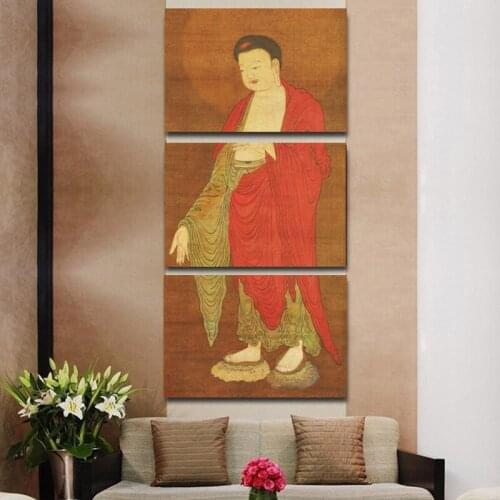3pcs Abstract Buddha Modern Home Decor Buddha Canvas Print Painting Wall Art Picture for Living Room Modular Picture No Framed
