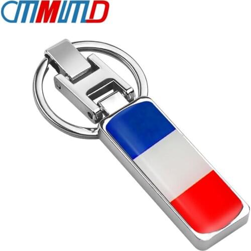 3D Metal France French Flag Key Chain Key Ring KeyChain Car Stylingfor AUDI LADA FIAT FORD OPEL Subaru BMW car accessories