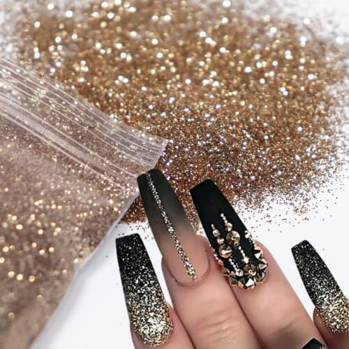 50g Shiny Nail Art Glitter Gold Silver Pigment Powder For DIY Manicure Design Decoration Mixed Size Nails Sequins