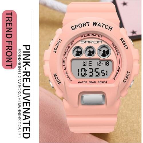 SANDA Fashion Sport Watch Women Top brands Luxury LED Digital Clock Ladies Electronic Watch Reloj Mujer Relogio Feminino 2018