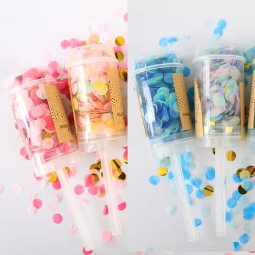 Cyuan 1Pc Pink/Blue Gender Reveal Party Decor Push Pop Confetti Poppers Cannons Its a boy/girl Baby Reveal Event Party Props