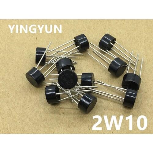 10PCS/Lot 2W10 2A 1000V Diode Bridge Rectifier replace 2W06 2W08 New