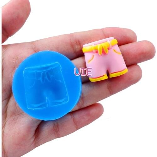 FYL064U 28.9mm x 26.8mm Beach Shorts Silicone Mold Fondant Cake Decoration Candy Resin Clay Earrings Necklace Craft Soap Candle