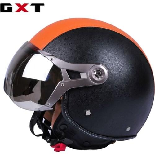 GXT Motorcycle Casco Men Vintage Retro 3/4 Helmets motorbike Bike Bicycle Scooter Helmets Capacete Casque ruby helmet