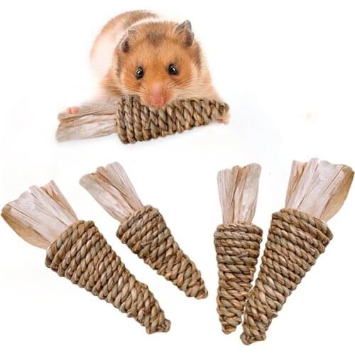 2/3/6pcs Pet Chew Toys Snacks Sweet Bamboo Apple Wood Molar Toy For Squirrel Rabbit Guinea Pigs Chinchilla Hamster