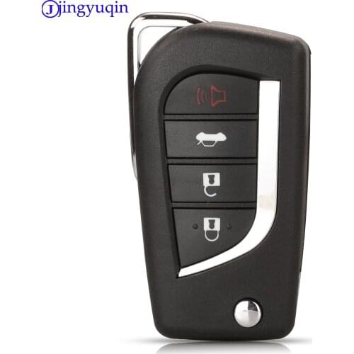 Jingyuqin 4 Button Flip Folding Remote Key Shell for Toyota Levin Camry Reiz Highlander Corolla RAV4 Key Case Toy48