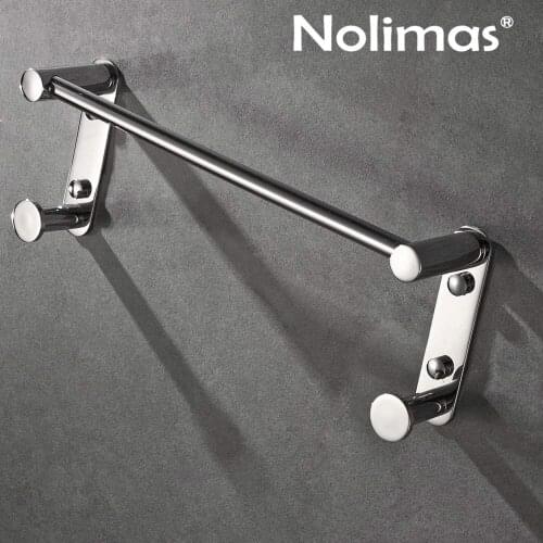 Mirror Polished SUS 304 Stainless Steel Towel Ring Towel Bar With Clothes Hook Hanger Wall Mounted With Bathroom Accessories