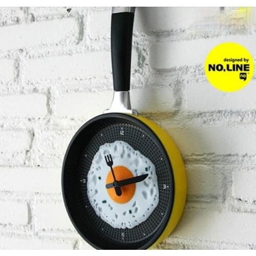 ABS Creative Wall Clock Living Room Clock Kitchen Omelet Pot Clock Silent Clock Simple Clock Wall Clock Wall Clock Watch