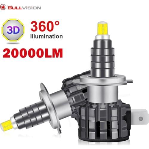 Mini H7 LED 360 Wireless Small Size Headlight Bulbs H1 9005 9006 H11 H4 led lamps for auto 6000K 20000LM Super Bright