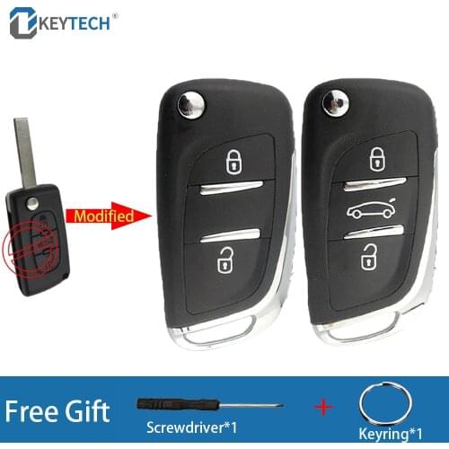 OkeyTech Modified Remote Flip Car Key Shell For Peugeot 307 408 308 4007 3008 For Citroen C2 C3 C4 C5 C6 VA2/HU83 CE0536/CE0523