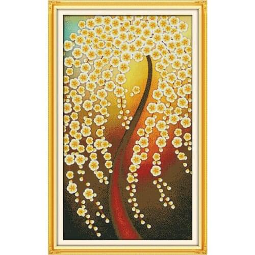 Cross stitch embroidery kit and needlework kit landscape pattern 14CT printed white cloth kit DIY cross stitch DMC needlework