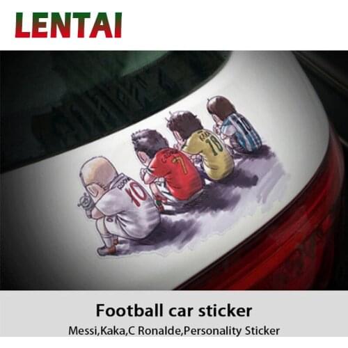 LENTAI For Lada granta Nissan qashqai j11 Volkswagen polo Mazda 3 6 Cartoon Car Headlight Body Stickers Football Stars Styling