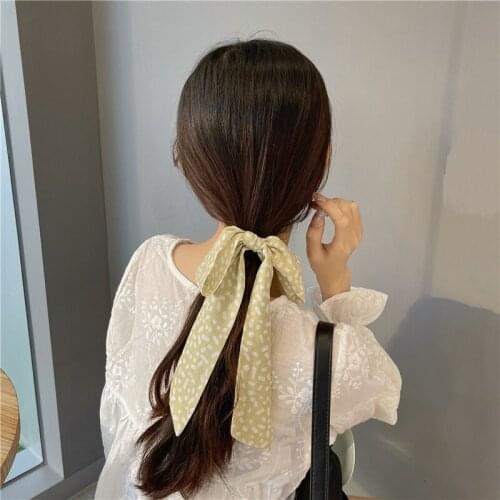New Bowknot Temperament Chiffon Elastic Hair Bands Kawaii Hair Accessories